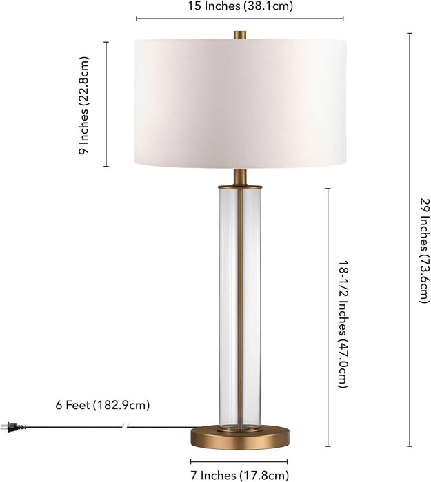Henn&Hart 29" Modern 1-Light Table Lamp, Gold