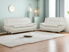 Leather 2 Piece Sofa Set, Sectional Couch, Modern Sofa for Living Room, Bedroom - B-Creamy White