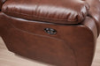 Power Reclining Bonded Leather Living Room Set (Brown, Loveseat)