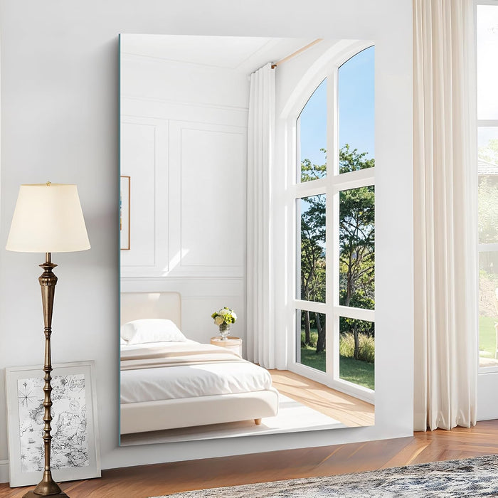 Frameless Mirror, 60"X40" Bathroom Mirror for over Sink, Upgraded Shatterproof, Large Rectangle Unframed Mirror for Wall, Bathroom, Bedroom, Living Room, Entryway, Hang Horizontal/Vertical