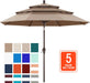 OLEFIN® 5-Year No Fading 9FT 3 Tiers Patio Umbrella, Outdoor Table Umbrella with 8 Sturdy Ribs for Deck, Backyard, Garden, Yard (Khaki)