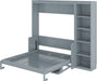 Murphy Bed Wall Bed, Fold-Down Wall-Mounted Bed with Desk and Bookshelf, Space-Saving Guest for Small Rooms, Easy Assembly, Full/Queen Size (Gray, Full)