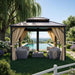 10' X 14' Heavy Duty Hardtop Gazebo for All Weather, Galvanized Steel Double Roof Canopy with Netting & Curtains – Ideal for Patio, Backyard, Deck & Lawn Gatherings