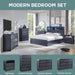 Modern 7 Drawers Dresser for Bedroom, 47" Wide Wood Dressers, Black