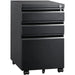 Black Mobile Filing Cabinet with Lock & Drawers