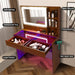 Illuminated LED Vanity Desk Glass Surface StorageDrawers