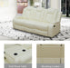 Leather Power Recliner Sofa Set with LED, Living Room Furniture Set, Leather Sofa Set with USB Port Storage Console Cup Holder (Power Reclining Sofa Set, Cream White)