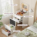 Compact Vanity Desk with Mirror and Lights, 19 Inch Hidden Makeup Vanity Cabinet with Storage Drawers & Shelves, Small Vanity Table for Bedroom, Flip Top Vanity for Small Spaces, White