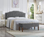 Upholstered Button Tufted King Size Headboard with Nailhead Trim, Soft Velvet Fabric Headboard King/Cal King Size -Dark Gray