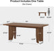 63-Inch Executive Desk, Mid-Century Modern Office Desk with Sturdy Legs, Large Wooden Computer Desk Business Workstation for Home Office, Brown