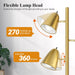 Tree Floor Lamp with 3 Light Bulbs, Standing Tall Pole Lamps for Living Room Bedroom Office, Reading Stand up Lamps with 3 Adjustable Arms, Brushed Gold