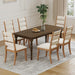 Dining Chairs Set of 6 Farmhouse Kitchen Chairs with Upholstered Cushion Back and Seat Ladder Back Side Chairs for Dining Room Living Room Restaurant(Brown Frame, Chenille Beige)