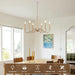 Six Light Gold Plated Chandelier IndustrialFarmhouseStyle