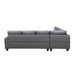 Faux Leather 4-Seat Couch, L Shaped Sectional Couches and Sofas, Modern Living Room Furniture Sets Sectional Sofa Set, Dark Grey(No Ottoman)