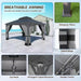 12 Ft. X 20 Ft. Gray Metal Hardtop Gazebo with Double Roof Pergola, Netting and Curtain Gray