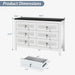 White Dresser for Bedroom Modern: 47" Wide 6 Drawer Dresser with Deep Drawers, Large Chest of Drawers with Metal Handles, Wood Dressers for Living Room, Hallway