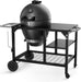 Brand-Man Charcoal Grill & Smoker Steel Kamado - 22" Cast Iron Grates, Grilling Basket, Large Prep Table Cart, Ideal for Outdoor Cooking