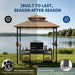 8X5 Ft BBQ Grill Gazebo with Double Roof, Outdoor Grill Shelter with 2 Side Shelves & Tool Hooks, Weather-Resistant Patio Shelter for Backyard Cooking