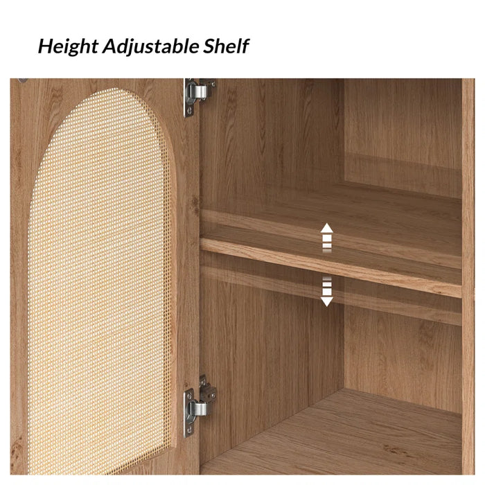 Emily 30.2'' 2 - Rattan Door Accent Cabinet with Solid Wood Legs