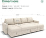 Beige Modular Sleeper Sectional With Storage Ottoman