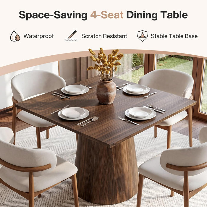 Space Saving SquareShaped Dining Table Pedestal Base