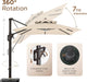 10' X 13 'Patio Umbrella with LED Light Outdoor Cantilever Umbrellas