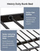 FullXL QueenSize BunkBed Trundle HeavyDuty NoBoxSpring Black