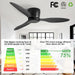 Ceiling Fans No Light with Remote Control Flush Mount 42 Inch Black Low Profile Ceiling Fan without Lights for Bedroom Kitchen Living Room Outdoor Indoor 6 Speed Reversible DC Motor FCC