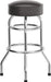 Bruno 2 Pack Double Ring Chrome Barstool with Dark Brown Seat