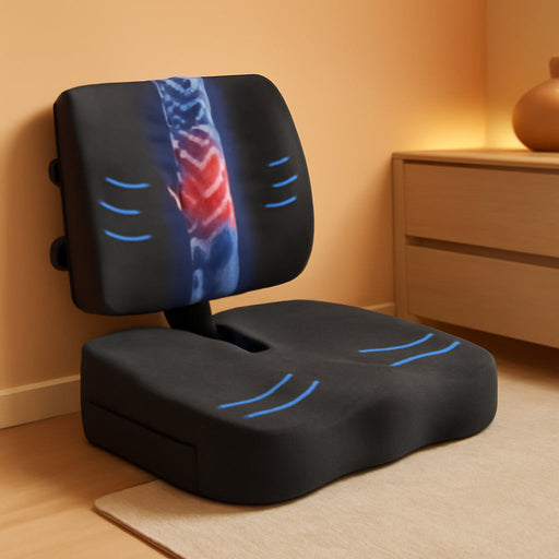 Seat Cushion and Lumbar Support for Office Chair, Desk Chair Cushion, Memory Foam Office Chair Cushion, Non Slip Sitting and Back Pillow for Gaming, Car Seat Cushion, Chair Pad, XL