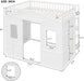 Full Loft Bed With White PlayhouseStructure Durable