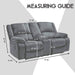 Reclining Loveseat with Middle Console Slipcover, 8-Piece Velvet Stretch Sofa Covers, 2 Seat Loveseat Recliner Cover, Thick, Soft, Washable(Dark Grey)