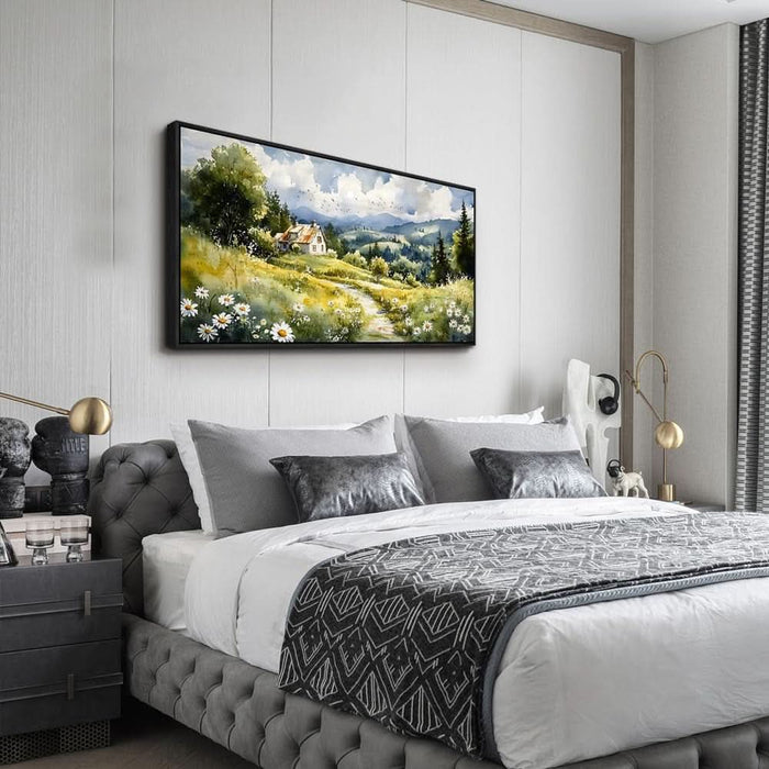 Black Framed Canvas Wall Art for Living Room Wall Decor for Bedroom Office Pastoral Scenery Paintings Modern Wall Pictures Artwork Room Aesthetic Home Decor 20X40 In