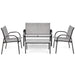 4 Pieces Patio Furniture Set with Glass Top Coffee Table