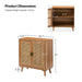 Emily 31'' Tall 2 - Rattan Door Accent Cabinet with Solid Wood Legs