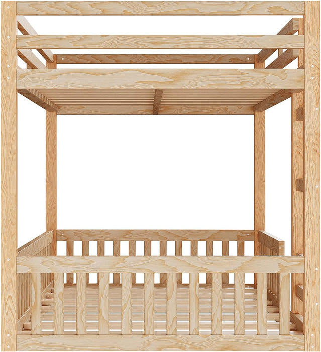 Premium Solid Pine FullOverFull BunkBed Rails Natural