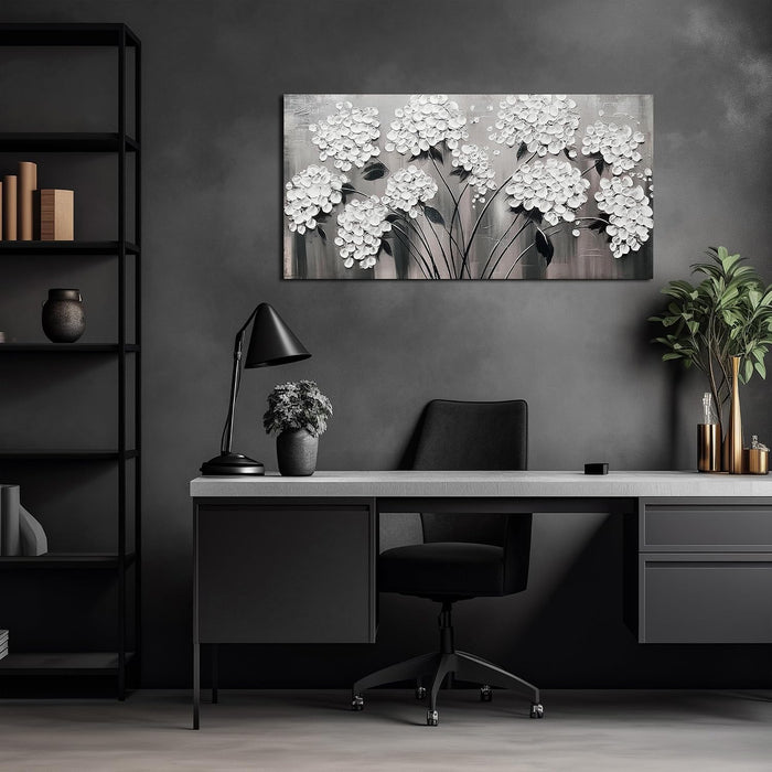 Flower Canvas Wall Art for Bedroom Women Black and White Painting | 20 X 40 Inch Girls Room Decor,Floral Painting Wall Decor,Office Decorations for Women,Living Room Wall Art