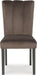 Jazmore Contemporary Velvet Upholstered High Back Dining Chair with Solid Wood Frame and Stitching Details, Set of 2, Dark Brown