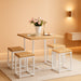 5-Piece Compact Kitchen Table and Chairs Set, Beige/White
