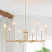 Gold Chandelier, 8-Light Farmhouse Chandeliers for Dining Room, Gold Candle Chandelier Light Fixtures for Kitchen, Living Room, Foyer, Entryway