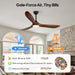 36" Small Ceiling Fan with Light and Remote, Modern Farmhouse Style