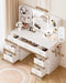 FortyThreeInch Vanity Desk With Integrated ChargingStation