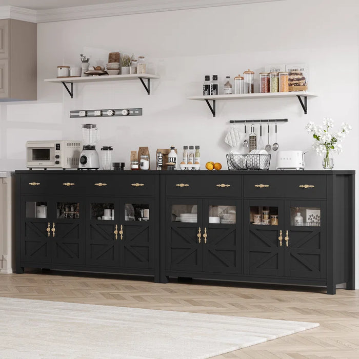 Nostrand 55.1"W Accent Cabinet with 3 Drawers and Adjustable Shelves