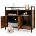 Edgware Large Litter Box Enclosure Cat Wooden Storage Cabinet with 2 Doors