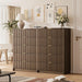 47" Tall Fluted 5-Drawer Dresser for Bedroom, Walnut