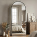 Full Length Floor Mirror Arched Standing Mirror with Aluminum Frame - Freestanding Wall Mount Leaning Body Mirror for Bedroom Living Room Entryway, 71" L X 28" W, Black