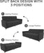 Black Faux Leather Futon Sofa Bed: Modern, Button-Tufted