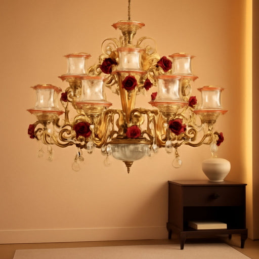 Floral Chandelier Lighting Lamp Hotel Cafe Art Deco Floral Chandelier Stairs Lamp Hang Lamp Home Decoration
