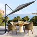 10Ft Cantilever Patio Umbrella, 360° Rotation & Integrated Tilting System Offset Umbrella with 8 Sturdy Ribs, Fade-Resistant & Waterproof for Garden Backyard Poolside Deck