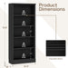 5-Tier Standard Bookshelf, Adjustable Shelves, 72.5"